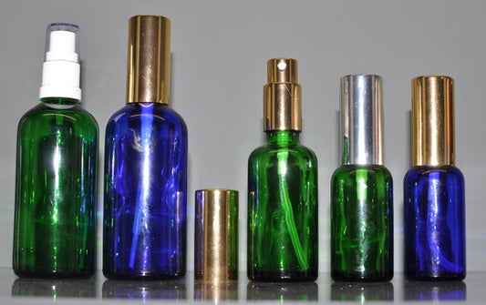 Coloured Glass Spray Mister Bottles Complete