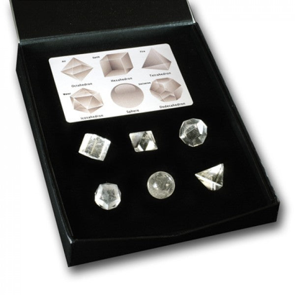 Platonic Solids quartz set
