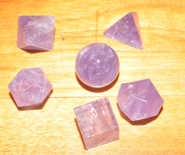 Platonic Solids amethyst set