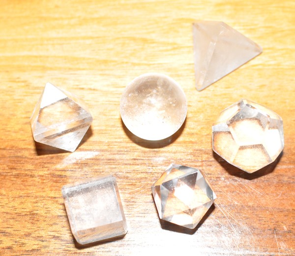 Platonic Solids quartz set