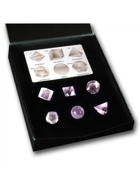 Platonic Solids quartz set