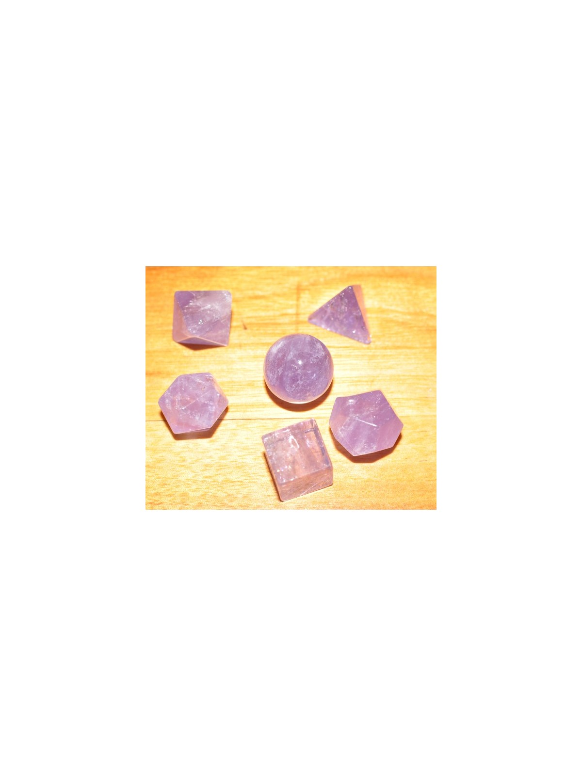 Platonic Solids quartz set